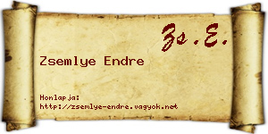 Zsemlye Endre névjegykártya